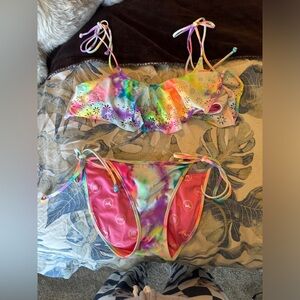 PINK tye dye bikini